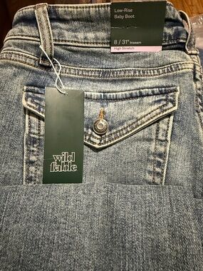 wild fable Light Blue Low-Rise Baby Boot Jeans